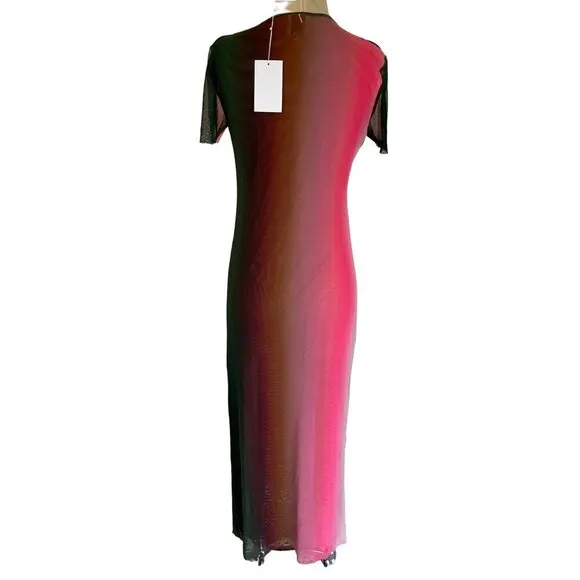 Misa Los Angeles Vanessa Dress in Cali Ombre Medium New as-is Womens Midi Long