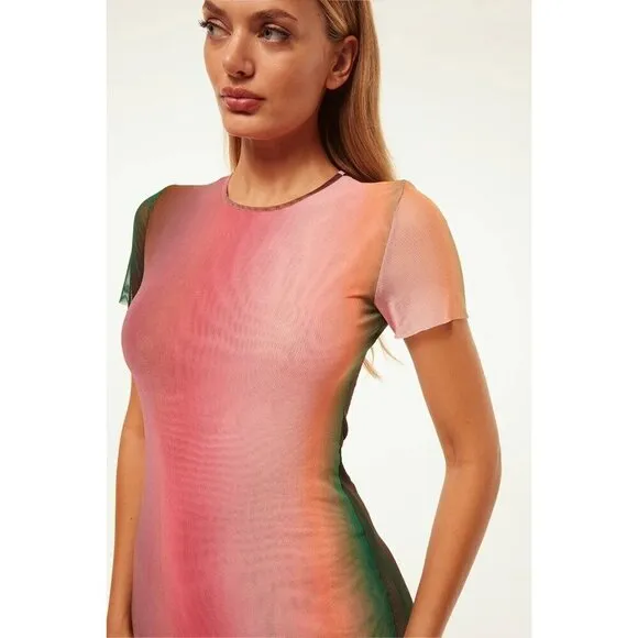 Misa Los Angeles Vanessa Dress in Cali Ombre Medium New as-is Womens Midi Long