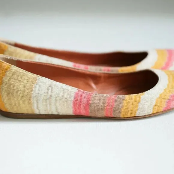 Missoni Round Toe Colorful Geometric Print Flats