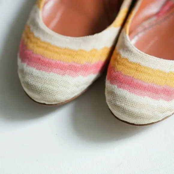Missoni Round Toe Colorful Geometric Print Flats