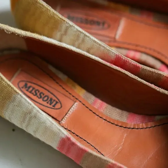 Missoni Round Toe Colorful Geometric Print Flats