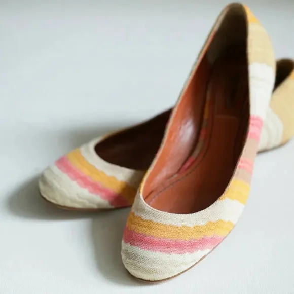 Missoni Round Toe Colorful Geometric Print Flats