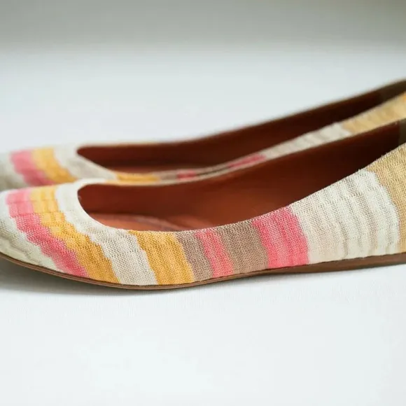 Missoni Round Toe Colorful Geometric Print Flats