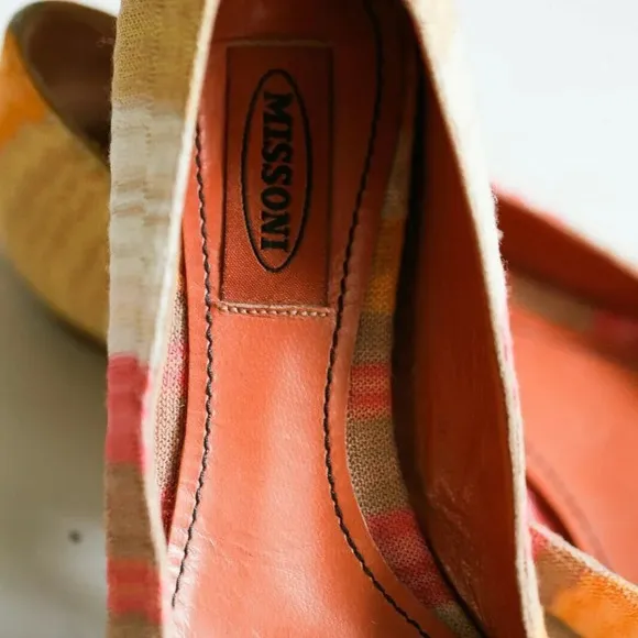 Missoni Round Toe Colorful Geometric Print Flats