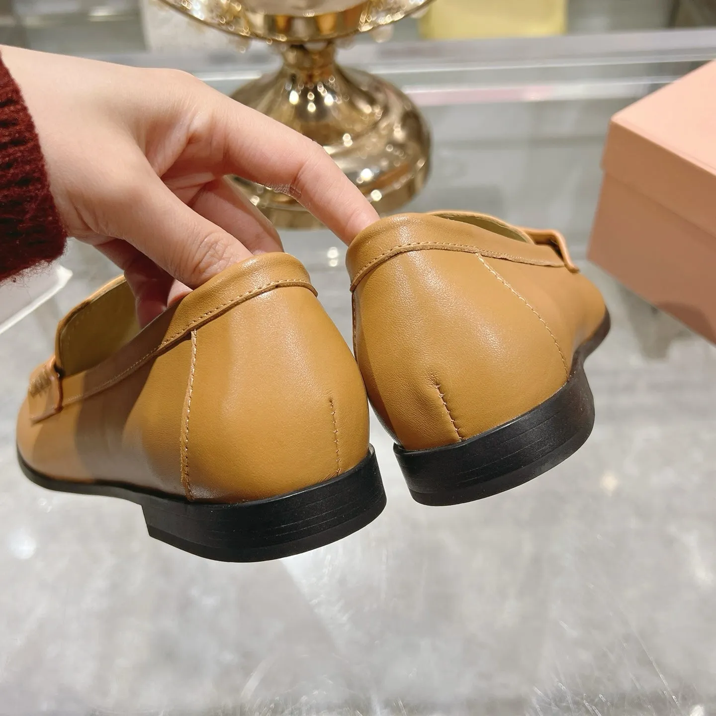 Miu 25C Loafers Caramel Cowhide 235303