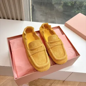 Miu G027 Orange Suede leather Loafer 223899