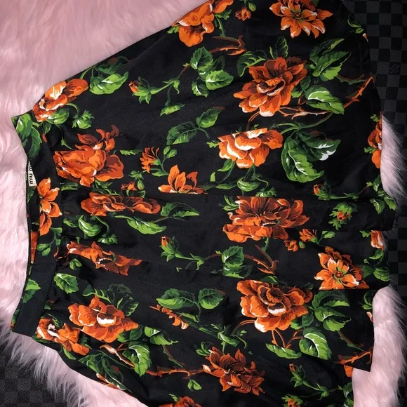 Miu Miu Floral Silk Faille Mini Skirt ASO Mindy
