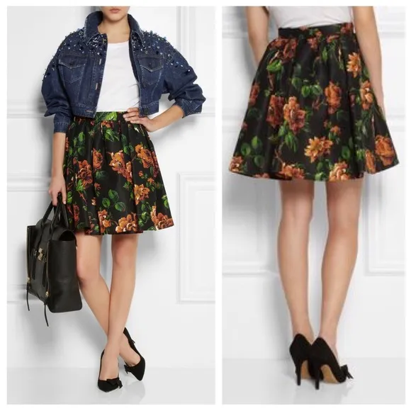 Miu Miu Floral Silk Faille Mini Skirt ASO Mindy