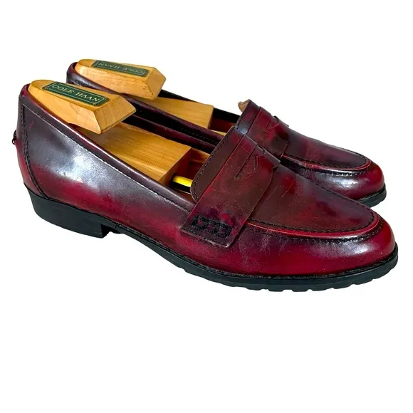 Miz Mooz Shelby Burnished Leather Loafers Size 8