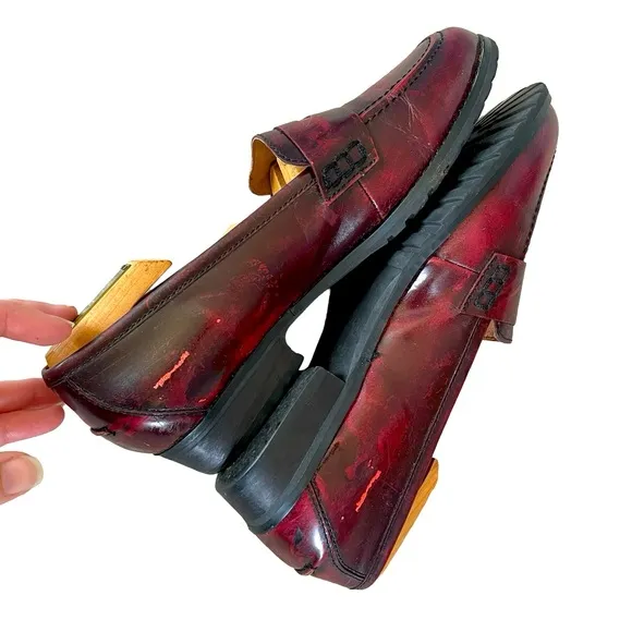 Miz Mooz Shelby Burnished Leather Loafers Size 8