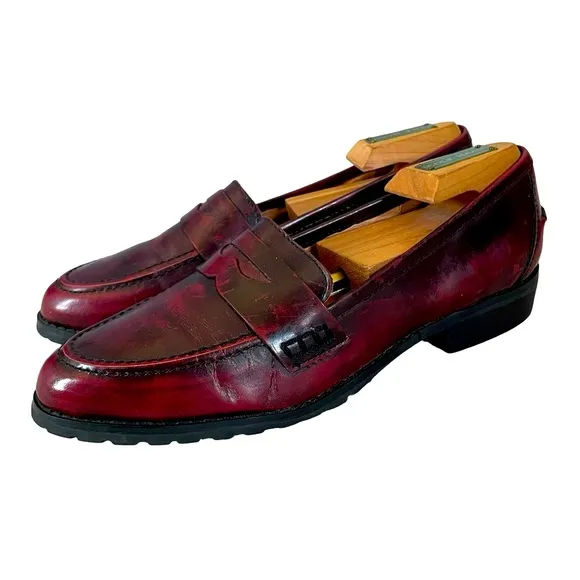 Miz Mooz Shelby Burnished Leather Loafers Size 8