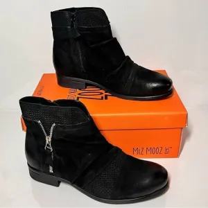 Miz Mooz Sunny Wide Width Leather Zippered Ankle Boots