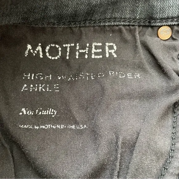 MOTHER High Waisted Rider Ankle in Not Guilty Black- EUC, 26