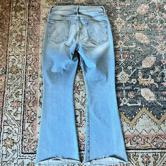 Mother The Weekender Fray California Cruiser High Rise Flare Wide Leg Sz 32