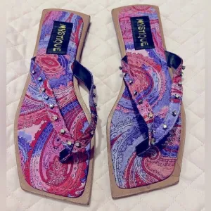 Mystique Floral Rhinestones Thong Sandals