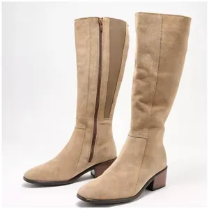 Naot Gift Knee High Tall Shaft Boots Almond Suede Size 9/9.5 US 40 EU NWOB