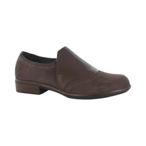 NAOT Women’s Angin Nubuck Brown Leather Slip On Loafers Comfort Preppy Office