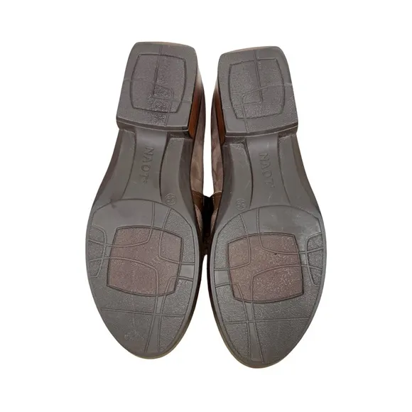NAOT Women’s Angin Nubuck Brown Leather Slip On Loafers Comfort Preppy Office