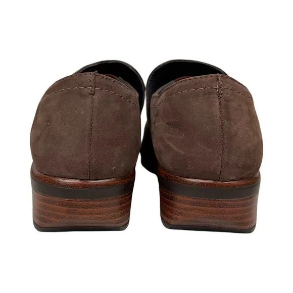 NAOT Women’s Angin Nubuck Brown Leather Slip On Loafers Comfort Preppy Office