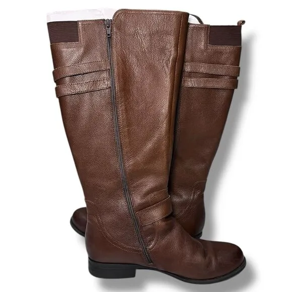 Naturalizer Brown Leather Wide Calf Knee High Boots Jessie Women’s Size 8.5W