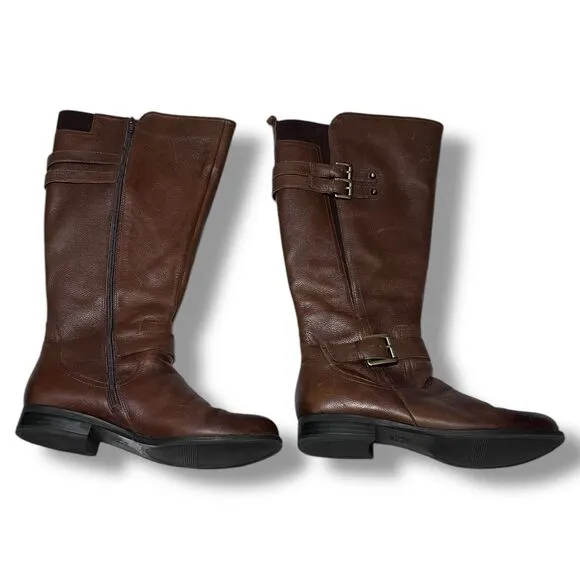 Naturalizer Brown Leather Wide Calf Knee High Boots Jessie Women’s Size 8.5W