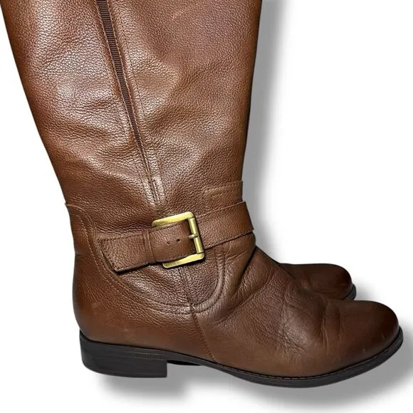 Naturalizer Brown Leather Wide Calf Knee High Boots Jessie Women’s Size 8.5W