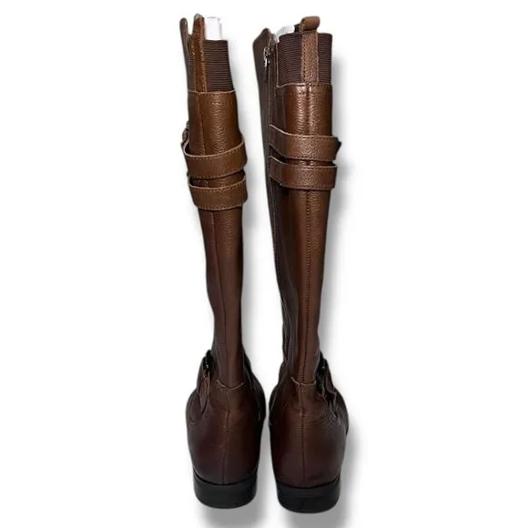 Naturalizer Brown Leather Wide Calf Knee High Boots Jessie Women’s Size 8.5W