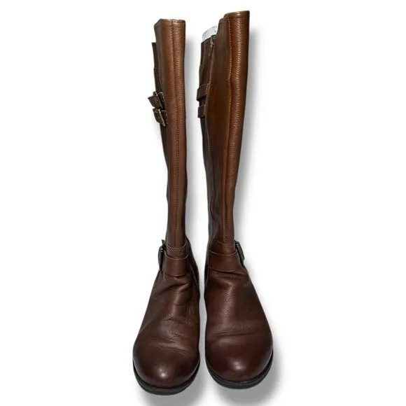 Naturalizer Brown Leather Wide Calf Knee High Boots Jessie Women’s Size 8.5W