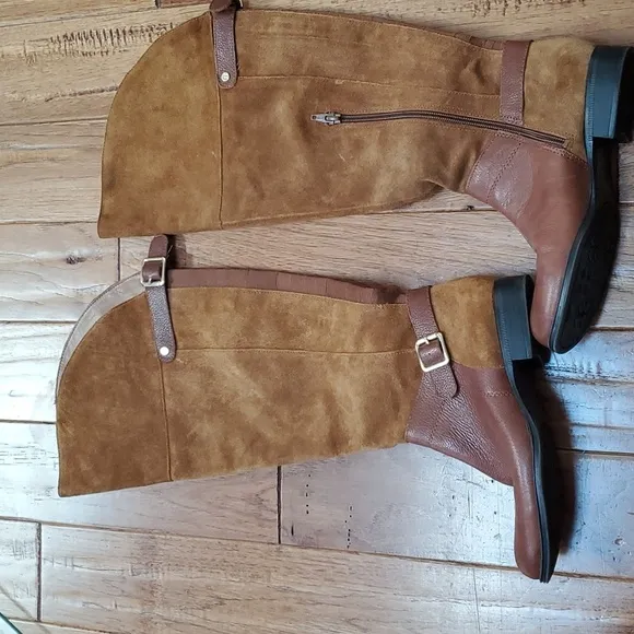 Naturalizer July wide calf over the knee camel suede boots