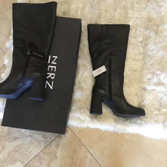 Naturalizer leather wide calf boots size 12 new