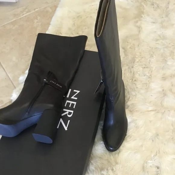 Naturalizer leather wide calf boots size 12 new
