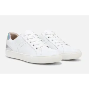 Naturalizer Morrison Metallic Leather Sneakers  7.5 White Lace Up Comfort Travel
