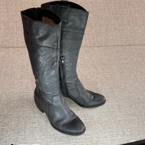 Naturalizer ORA Wide Calf Riding Boots 7.5  Black Leather
