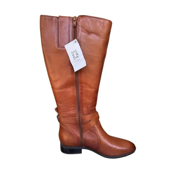NATURALIZER RENA CIDER Wide Calf Riding Boots, NEW in BOX, size 6.5, Tan leather