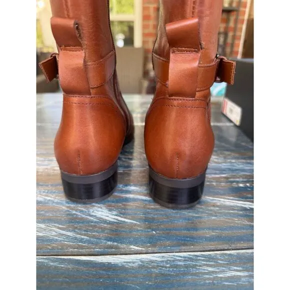 NATURALIZER RENA CIDER Wide Calf Riding Boots, NEW in BOX, size 6.5, Tan leather