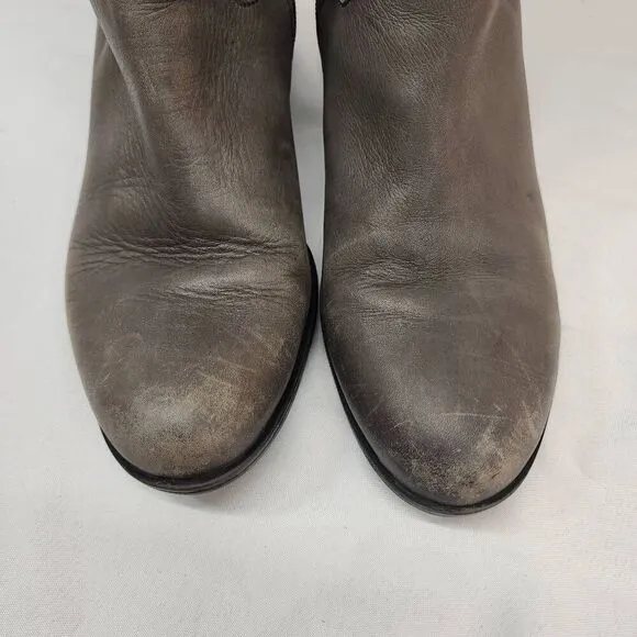Naturalizer Size 9 Women's Dev Tall Riding Boots Grey Leather Zip Closure