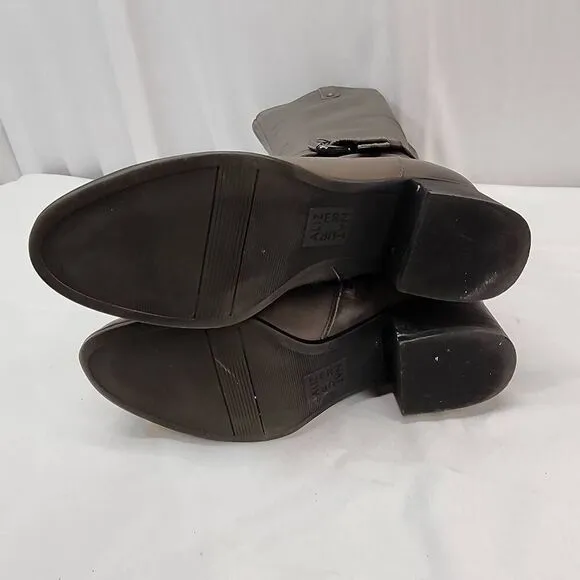 Naturalizer Size 9 Women's Dev Tall Riding Boots Grey Leather Zip Closure