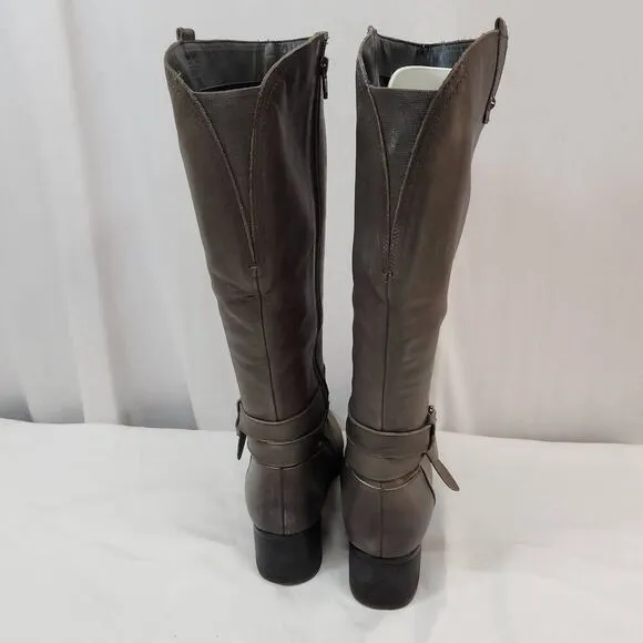 Naturalizer Size 9 Women's Dev Tall Riding Boots Grey Leather Zip Closure