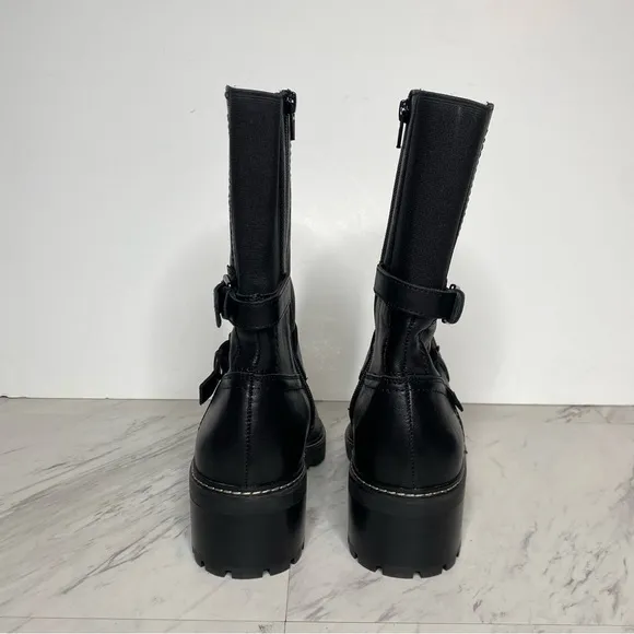 Naturalizer Talon Black Leather Buckle Boot 7W