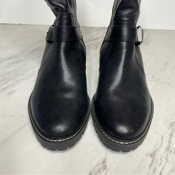 Naturalizer Talon Black Leather Buckle Boot 7W