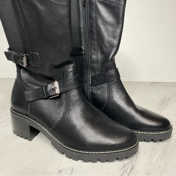 Naturalizer Talon Black Leather Buckle Boot 7W
