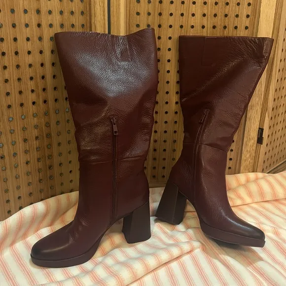 NATURALIZER  (WIDE CALF) Genn-Align High Shaft Boots WINE-BURGUNDY