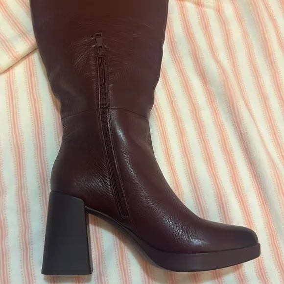 NATURALIZER  (WIDE CALF) Genn-Align High Shaft Boots WINE-BURGUNDY