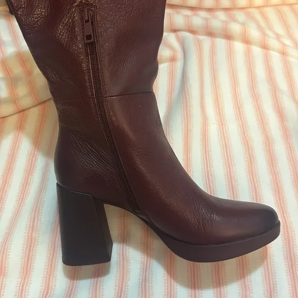 NATURALIZER  (WIDE CALF) Genn-Align High Shaft Boots WINE-BURGUNDY
