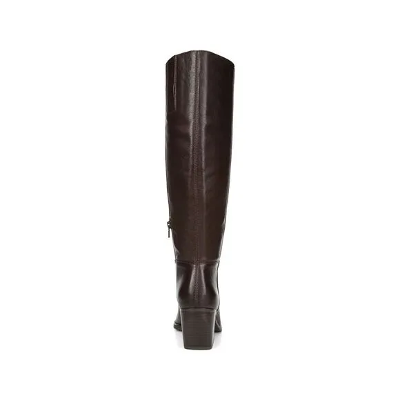 NATURALIZER Womens Brown Wide Calf Pointed Toe Stacked Heel Heeled Boots 5 M WC