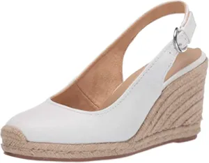 Naturalizer Womens Pearl Espadrilles Pump, White Tumbled ,6 medium US