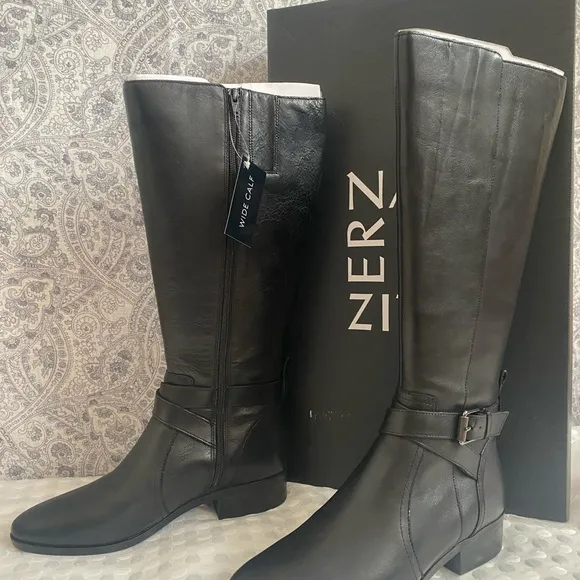 Naturalizer Women's Wide Calf Rena, Black WC Boots  Size 8.5 M
