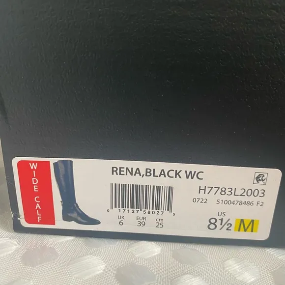 Naturalizer Women's Wide Calf Rena, Black WC Boots  Size 8.5 M