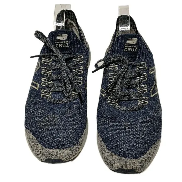 NB New Balance Sneakers Fresh Foam CRUZ Men Running Ltweight Navy Blue Knit 8.5