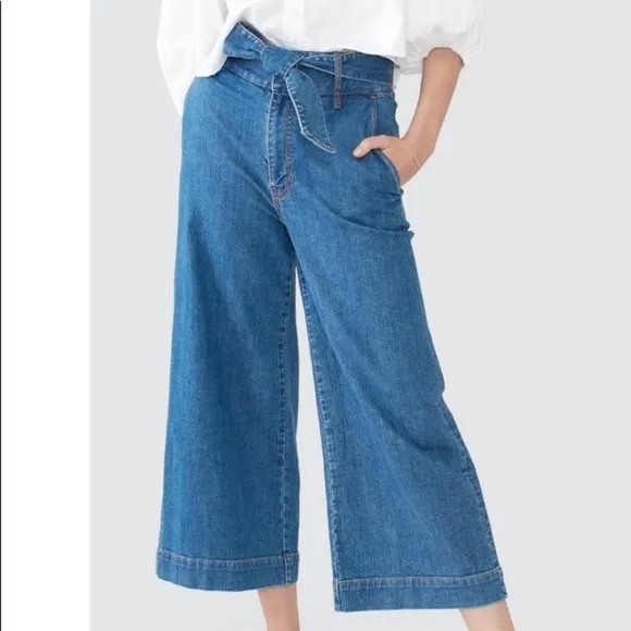 NET Joie MaryLu Wide Leg Crop Culotte Jeans Size 8